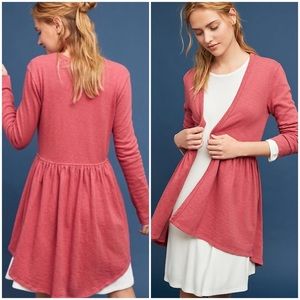 Anthropologie t. La Beira Peplum Berry Cardigan L